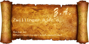 Zwillinger Ajád névjegykártya